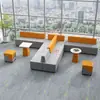Canto Sofá Criativo Recepção de Escritório Área de Lounge Cabine Sofá de Negociação Mesa de Centro Simples Moderna