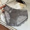 Ropa Interior Sexy de Satén con Encaje para Mujer, Entrepierna de Algodón Puro, Verano Fino Transpirable de Cintura Media, Calzones sin Costuras para Niñas