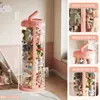 Contenedor de almacenamiento de juguetes para niños de gran capacidad, contenedor transparente de exhibición de pie para almacenamiento de peluches, estante de almacenamiento Jellycat