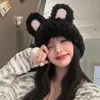 Nuevo Sombrero de Peluche con Orejas de Conejo Lindo Dulce Estilo Coreano Invierno Otoño para Mujer Cálido a Prueba de Frío Sombrero de Lana Versátil Sombrero de Punto
