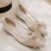 Estilo Hada Estudiante Punta Afilada Malla Transpirable Primavera Nuevo Zapatos de Mujer Versátil Boca Baja con Falda y Zapatos Planos