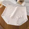 Ropa Interior de Encaje Jacquard Francés para Mujer, Transpirable y Amigable con la Piel, Hecha de Seda de Morera Antibacteriana 7A, Braguitas Sin Costuras de Lujo Ligero de Cintura Media