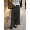 ICCIICC Trece Líneas Otoño Nuevo Estilo Coreano Ajustados Rectos Pantalones de Nueve Puntos Simples para el Trabajo Casual para Mujer 1685