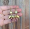 Pendientes de luna de cristal caliente de eucalipto de junio para comercio exterior transfronterizo, collar bohemio de luna y sol, ventas directas de fábrica