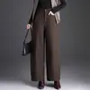 Calça Feminina Wide Leg Tendência 2026 Outono Novo Cintura Alta Emagrecimento Casual Elegante para o Trabalho Cropped Calça Banana