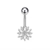 Amazon Aliexpress Producto Nuevo Al Por Mayor Cobre Incrustado Circonita Moda Forma de Gota de Agua Hoja Piercing Joyería Anillo para Ombligo