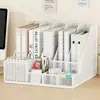 Suporte vertical para arquivos de mesa, suporte simples para livros para estações de trabalho, porta-pastas de mesa, material de escritório e suporte para documentos