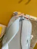 Mochila Nueva para Niña Patchwork de Lunares Azul Claro y Crema con Orejas de Conejo y Lazo, Mochila Estudiantil Estilo Chica Suave