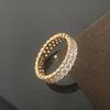 Anillo Par de Bodas Card Home Plata de Ley Pulido Lateral Hombres y Mujeres Lleno de Estrellas Anillo de Diamantes Pareja Hueco Fila de Diamantes Anillo Sencillo