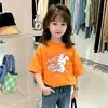 Ropa Infantil Nuevo Estilo Algodón Puro Manga Corta Moda Cuello Redondo Camiseta de Manga Corta para Niños Verano 2026 Estilo Delgado Tops para Niñas Camiseta de Moda