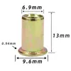 Tuerca remachable Cabeza plana Patrón vertical Moleteada Zinc plateado Tuerca remachable Agujero pasante Tapa de tracción Tuerca de tracción Tirar M3M6M8