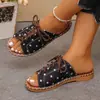 Pantuflas Europeas y Americanas de Gran Tamaño Transfronterizas para Mujer 2026 Verano Pantuflas con Cordones Peep-Toe para Uso en Exteriores Sandalias Planas Casuales Frescas con Tira Cruzada