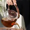 Mesa de Centro para Sala de Estar de Casa, Tetera, Hervidor de Té para Vaporizar, Hervidor con Asa, Portátil Anti-Quemaduras, Madera con Patrón de Madera, Resistente a Altas Temperaturas, Tetera Floral, Venta al por Mayor