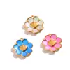 Acessórios de Joias em Formato de Coração, Pingentes, Charms de Pulseira com Flor Esmaltada, Brincos de Estilo Fresco, Acessórios de Pulseira Versáteis Atacado
