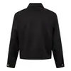 26339 High Street Estilo Americano Otoño/Invierno Motociclista Punk Avión Hebilla Cuello Solapa Diseño Chaqueta Abrigo Casual Holgado Corto para Hombre