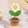 Regalo del Día del Maestro: Ramo de Flores de Hilo de Rosa, Planta en Maceta de Girasol Hecha a Mano para Maestros