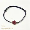 Pulsera de Cuerda Roja Flor de Cinabrio de Orilla Tejida a Mano para Mujer Mejor Amiga Cuerda Pulsera Regalo Original para Estudiante