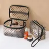 Bolsa de Maquillaje de Malla con Flocado de Amor Estilo Ins 2022, Bolsa de Almacenamiento de Malla Portátil, Neceser Transparente de Viaje