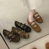 Zapatos Retro Redondos con Plataforma Interior Estilo Francés para Mujer 2025 Otoño Nuevos Zapatos de Ballet Mary Jane con Estampado de Leopardo para Mujer