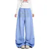 Comercio Transfronterizo 2026 Versátiles Nuevos Pantalones Largos Retro de Cintura Alta para Mujer Sueltos con Cordón Estampados Fluidos Casuales