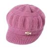 Chapéu feminino outono e inverno novo chapéu antigo de malha casual moda mãe chapéu meia-idade e idosos engrossado lã forrada quente chapéu de lã