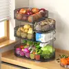 Artefacto de Almacenamiento de Cocina Cesta de Almacenamiento de Verduras Cesta de Verduras para Encimera Estante de Escritorio Piso Verduras Cebolla Jengibre Ajo Extraíble