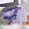 Cristal natural ágata multi-material mineral logo ornamentos ágata flor de cerejeira azul pedra cristal polido ornamentos de mesa de escritório