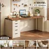 Combinación de escritorio y estantería para apartamentos pequeños, escritorio de computadora para dormitorio 2026 con cajones, tocador, escritorio de escritura, escritorio para estudio en casa