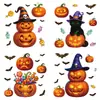Calcomanías de Calabaza de Halloween Decoración de Arreglo para Fiesta Navideña Calcomanías Electrostáticas de Linterna de Calabaza de Caramelo Gato Negro Fantasma Calcomanías para Ventana