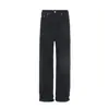 6822 Moda de Rua Americana Estilo Unissex High-End Cor Sólida Design de Botão Jeans Reto Solto Masculino