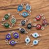 6 Colores 7x 13mm Accesorios de Acero Inoxidable Color Acero Redondo Ojo de Diablo Conector Pulsera de Abalorios Accesorios