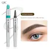 Lápiz de cejas líquido QIC de cuatro puntas para Amazon transfronterizo, lápiz de cejas líquido tipo agua, lápiz de cejas impermeable de larga duración