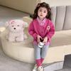 Conjunto de Sudadera de Dos Piezas para Niñas, Estilo Primavera y Otoño, Moda Coreana para Niños, Conjunto Elegante de Dos Piezas con Leggings para Niñas Pequeñas
