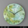 Reloj de Pared Redondo de Metal con Textura de Mármol Simple para Sala de Estar, Decoración de Arte de Pared, Adornos, Reloj Creativo Silencioso