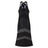 Bestseller transfronterizo de AliExpress producto nuevo primavera 2026 elegante y con estilo vestido halter sin espalda con empalmes de encaje y cintas