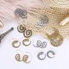Pendientes de engranajes exagerados europeos y americanos para mujer, estilo étnico vintage, con espirales y aleación antigua.