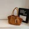 Bolsa Coreana de Nicho Grande Capacidade Feminina Fosca Tote Bag Versátil para o Dia a Dia Bolsa de Axila Moda Retro Bolsa de Ombro