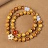 Pulsera de Doble Círculo para Mujer Mori Sándalo Dorado Moda Pulsera de Pareja para Hombre y Mujer diy Garra de Gato Estilo Loto Joyería de Juego