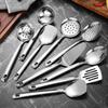Juego Pequeño de Utensilios de Cocina de Acero Inoxidable, Juego de 6 Piezas de Cuchara y Espátula para Cocinar, Mini Espátula para Sartén Seca y Teppanyaki