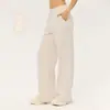 Calça longa de inverno feminina de alta qualidade, com forro de fleece térmico, espessa, quente e que retém calor, para fitness, modelo solto, reta, de perna larga