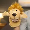 Marionetas de mano animales juegos de manos para calmar muñeca actuación león puede abrir la boca muñeco animal utilería para conferencias de jardín de infantes
