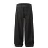 G6480 Retro Americano Unisex Moderno Negro Lavado Denim Crudo de Alta Gama Pantalones Vaqueros Holgados de Pierna Cruzada Scimitar para Hombre