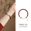 Pulseira de Prata Esterlina S925 Feminina Novo Estilo Chinês Dourado Roxo Areia Dourada Imitação de Pérolas Swarovski Pulseira Luxo Leve Sensação de Alto Padrão Joia de Mão Presente