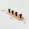 Ganchos Creativos Escandinavos de Madera Maciza sin Clavos para Ropa Cocina Baño Puerta Trasera Ganchos Adhesivos de Acero Inoxidable sin Marcas Fila Única Doble Triple