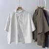 Camisa Midi Irregular para Mulheres, Novo Estilo de Verão, Caimento Solto, Tamanho Grande, Emagrecedora, Curta na Frente e Longa Atrás, Blusa de Algodão com Manga Curta