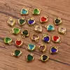 1 8 cores 8X10mm aço inoxidável acessórios de joias dourado amor cristal pingente amuleto mão colar acessórios