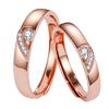 Anillo de amor eterno chapado en oro rosa, anillo de pareja de amor, diamante, circonita, moda, anillo abierto