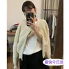 Cardigan Tricô Chic Coreano Feminino Outono Inverno Solto Emagrecedor Retro Zíper Duplo Moda Manga Longa