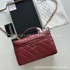 Bolsa para Lonchera de Verano 2026 Nuevo Estilo Rombo Caviar Bolso de Hombro Versátil con Cadena de Cuero Genuino Bolso Cruzado de Diseño de Nicho