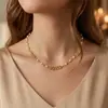Colar Cruzado Europeu e Americano 2020 Personalidade Simples Estilo Europeu Colar da Moda Pingente de Pérola Espinha de Peixe Corrente Simples para Clavícula